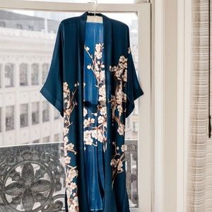 Kim and Ono Hand painted silk robe